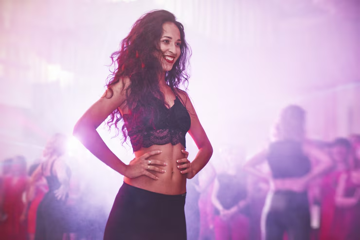 Hot women latin dancer in strip club