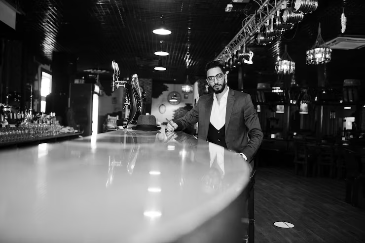 Gentleman sitting in club
